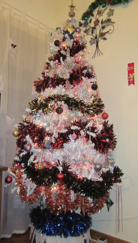 le sapin que mon fils a décorer